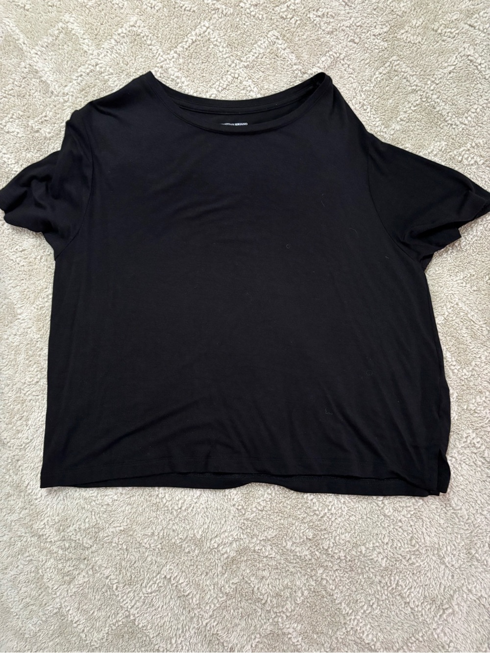 T.J.Maxx Black Short-Sleeve crop Tee